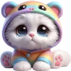 😢 Эмодзи «Радужный мяу мишка» для Telegram