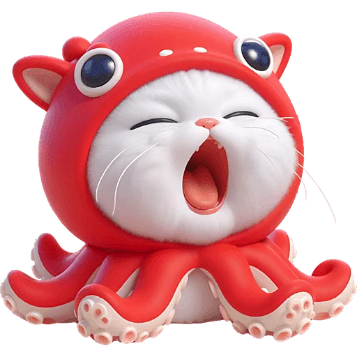 🥱 Стикер «Кот кальмар» для Telegram