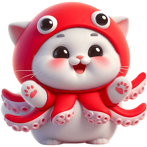 🤗 Стикер «Кот кальмар» для Telegram