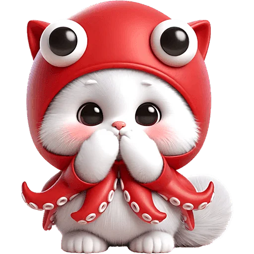 🤭 Стикер «Кот кальмар» для Telegram