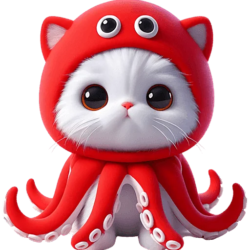 🥺 Стикер «Кот кальмар» для Telegram
