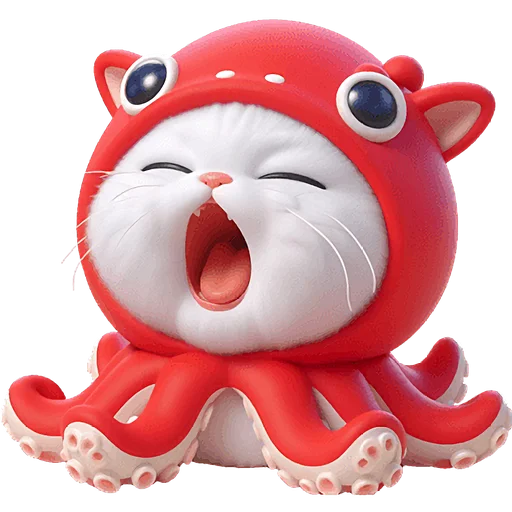 🥱 Стикер «Кот кальмар» для Telegram