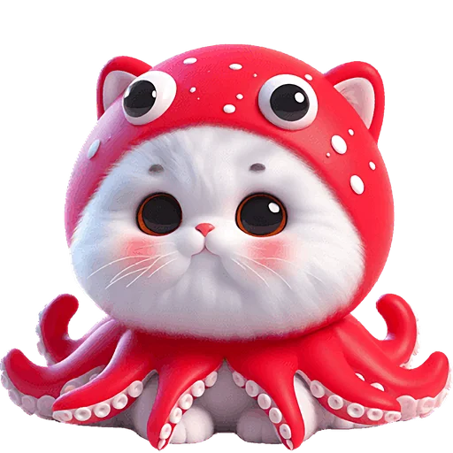 ☺️ Стикер «Кот кальмар» для Telegram