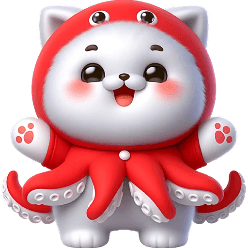 🤗 Стикер «Кот кальмар» для Telegram