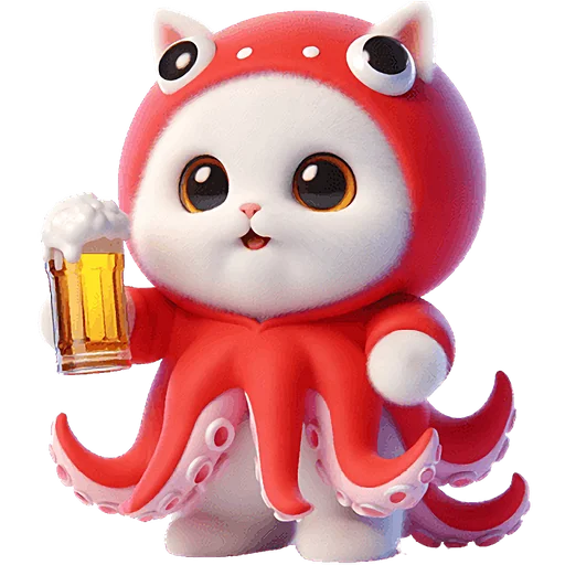 🍻 Стикер «Кот кальмар» для Telegram