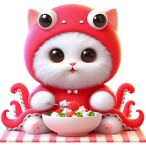 🥗 Стикер «Кот кальмар» для Telegram
