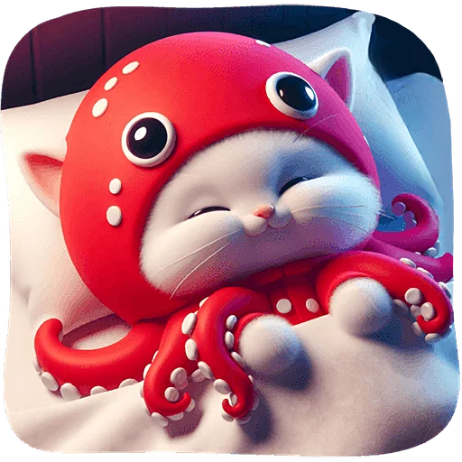 😴 Стикер «Кот кальмар» для Telegram