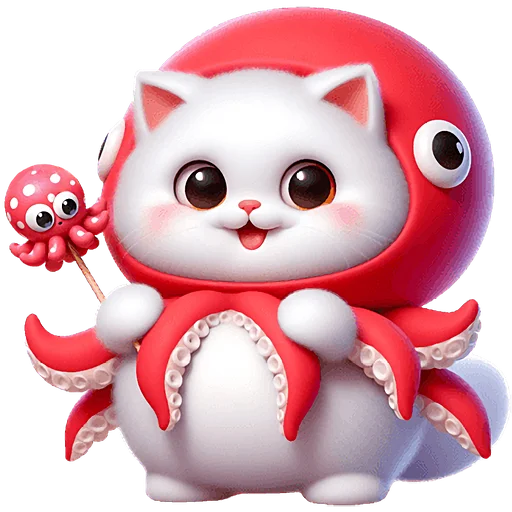 🍭 Стикер «Кот кальмар» для Telegram