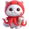 ☕️ Эмодзи «Кот кальмар» для Telegram