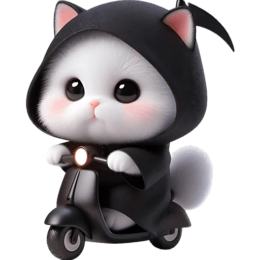 🛵 Стикер «Мрачный котик» для Telegram
