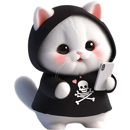 📱 Стикер «Мрачный котик» для Telegram