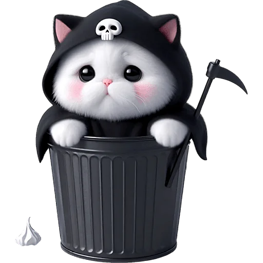 🗑 Стикер «Мрачный котик» для Telegram