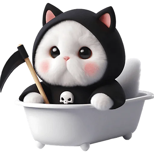 🛁 Стикер «Мрачный котик» для Telegram