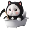 🛁 Эмодзи «Мрачный котик» для Telegram