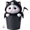 🗑 Эмодзи «Мрачный котик» для Telegram