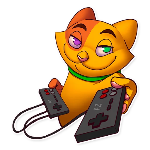 🎮 Стикер «Игрокот Воксель» для Telegram
