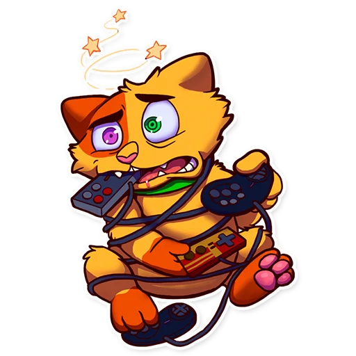 😵‍💫 Стикер «Игрокот Воксель» для Telegram