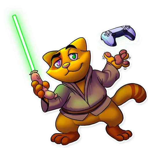 🤺 Стикер «Игрокот Воксель» для Telegram
