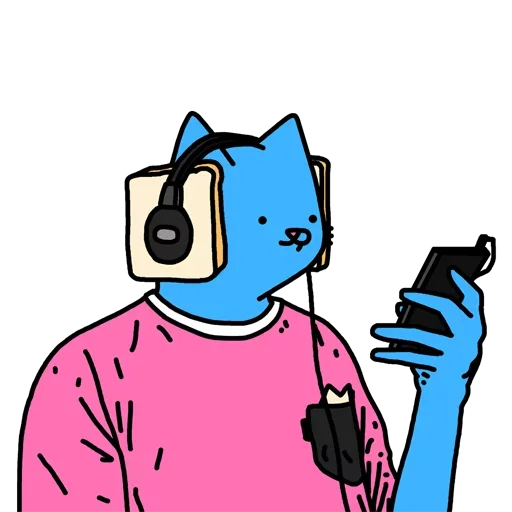 🥶 Стикер «Cat absolutelly blue» для Telegram