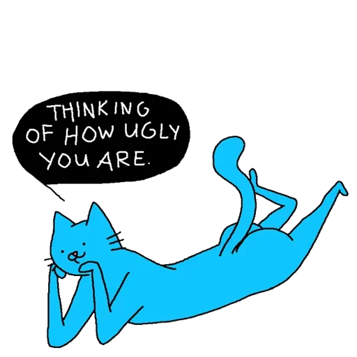 Стикерпак Cat absolutelly blue для Telegram