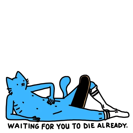 😥 Стикер «Cat absolutelly blue» для Telegram