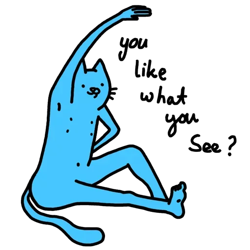 🤗 Стикер «Cat absolutelly blue» для Telegram