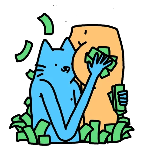 🥶 Стикер «Cat absolutelly blue» для Telegram