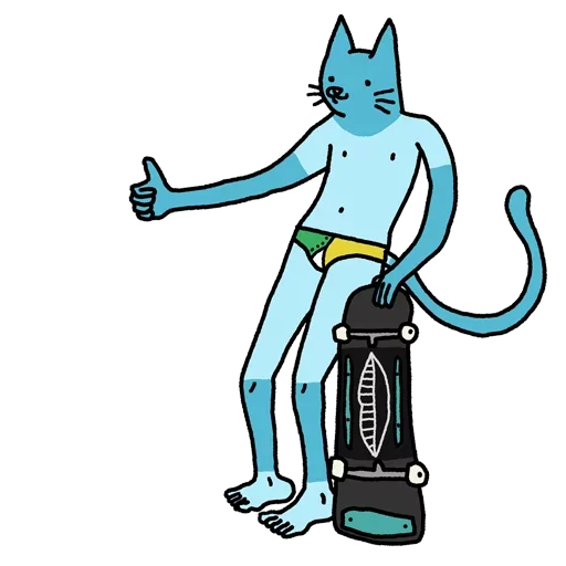 😱 Стикер «Cat absolutelly blue» для Telegram