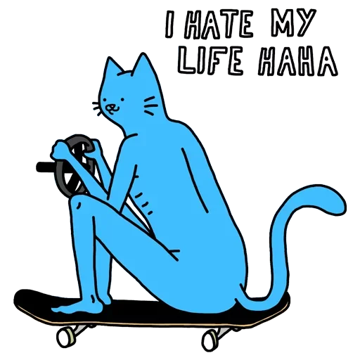 🥶 Стикер «Cat absolutelly blue» для Telegram