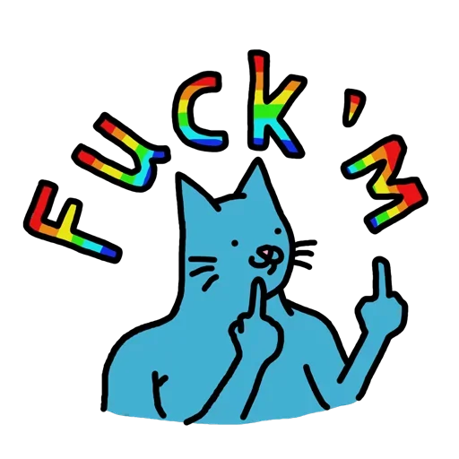 🥶 Стикер «Cat absolutelly blue» для Telegram
