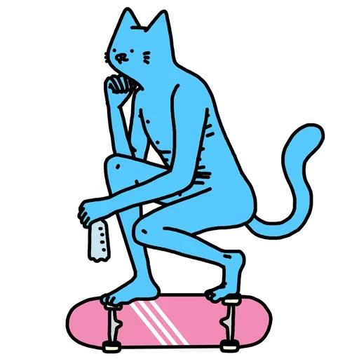 😨 Стикер «Cat absolutelly blue» для Telegram