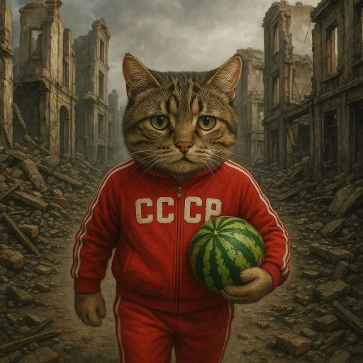 🍉 Стикер «Cat And Watermelon» для Telegram