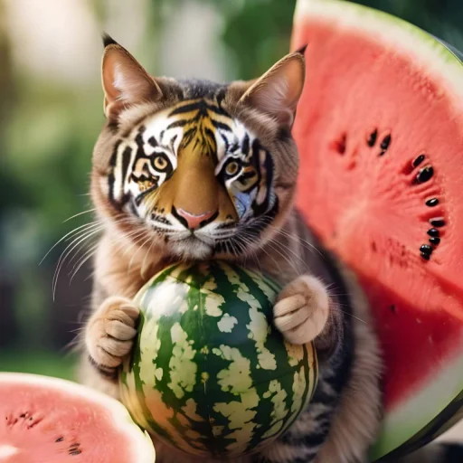 🍉 Стикер «Cat And Watermelon» для Telegram