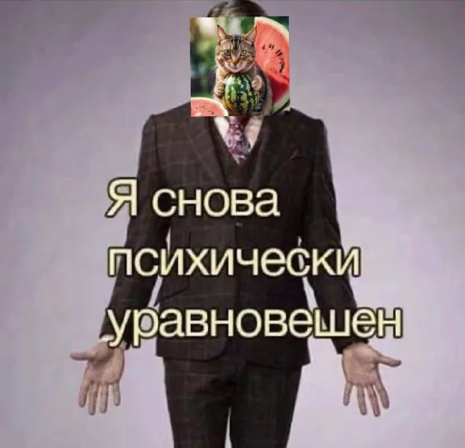 🍉 Стикер «Cat And Watermelon» для Telegram