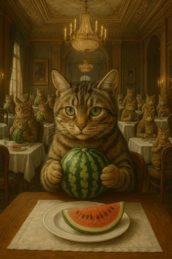 🍉 Стикер «Cat And Watermelon» для Telegram
