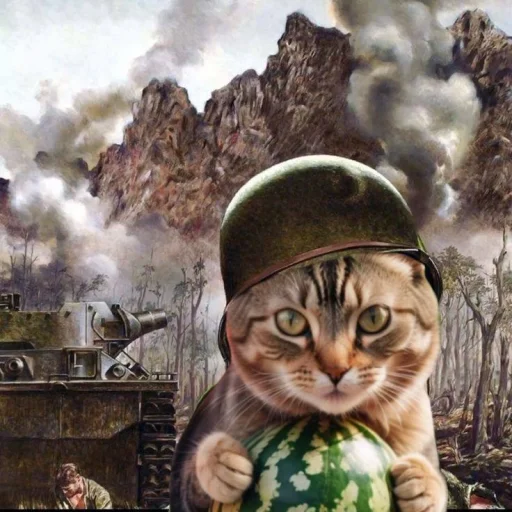 🍉 Стикер «Cat And Watermelon» для Telegram