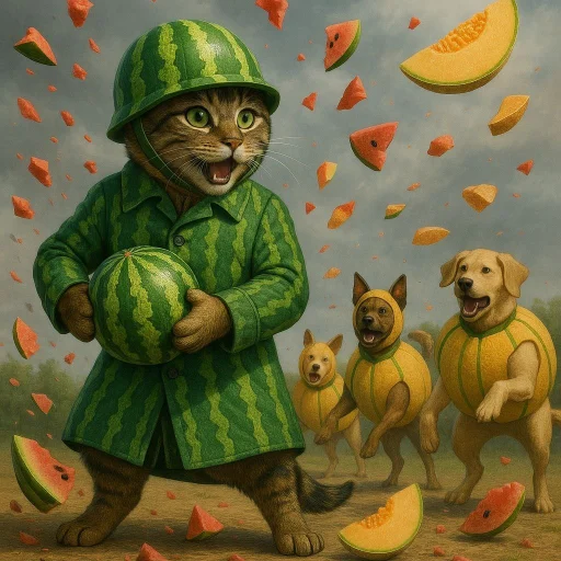🍉 Стикер «Cat And Watermelon» для Telegram