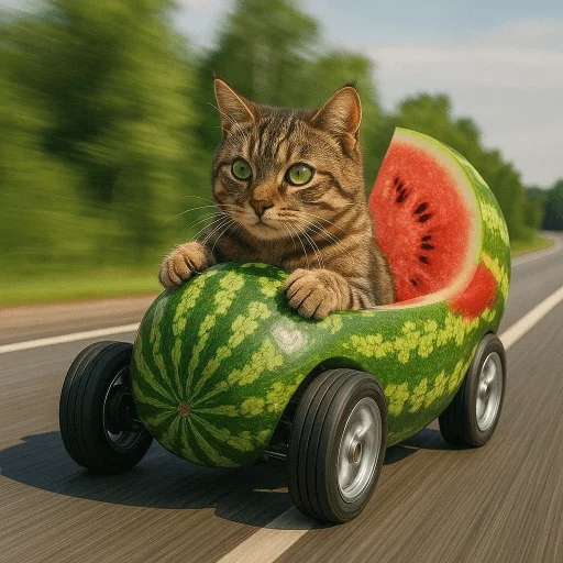🍉 Стикер «Cat And Watermelon» для Telegram