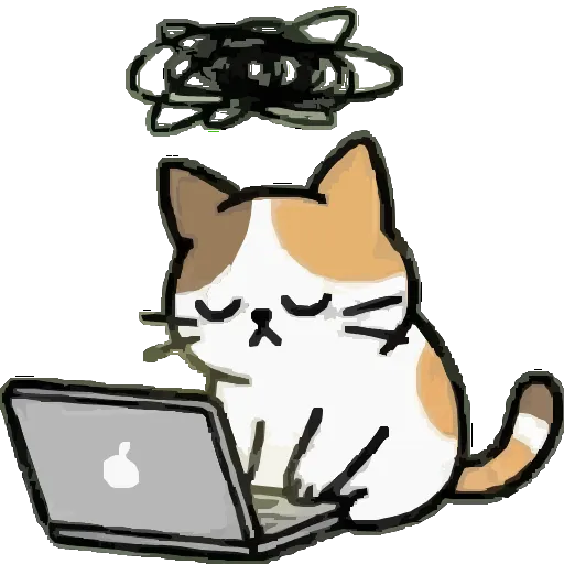 Стикер 3 ️ Набор эмоджи с рыжим котиком в HD качестве
