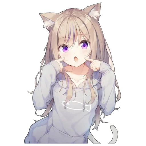 😯 Стикер «Catgirls in hoodies» для Telegram