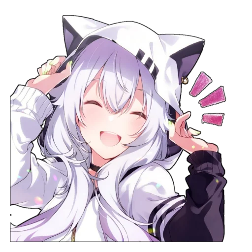 🙃 Стикер «Catgirls in hoodies» для Telegram