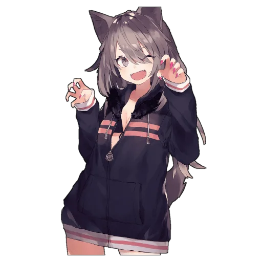 😈 Стикер «Catgirls in hoodies» для Telegram