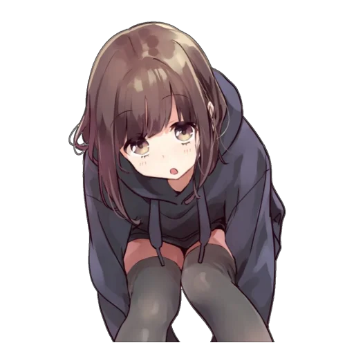 😦 Стикер «Catgirls in hoodies» для Telegram