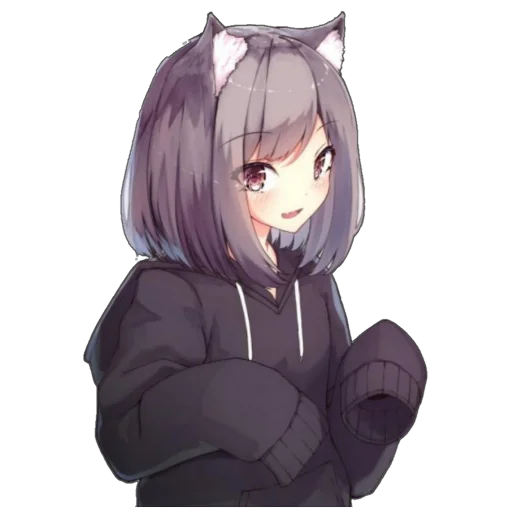 ☺️ Стикер «Catgirls in hoodies» для Telegram