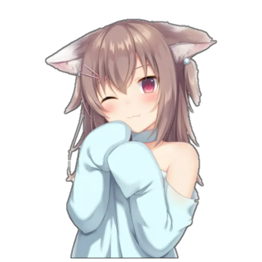 🥰 Стикер «Catgirls in hoodies» для Telegram