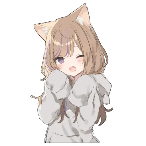 ☺️ Стикер «Catgirls in hoodies» для Telegram