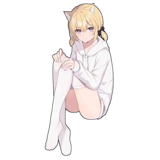 😑 Стикер «Catgirls in hoodies» для Telegram