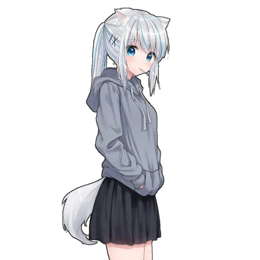 😌 Стикер «Catgirls in hoodies» для Telegram