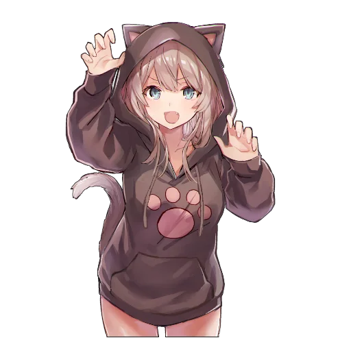 😸 Стикер «Catgirls in hoodies» для Telegram