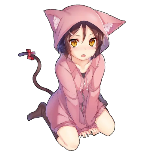 🤨 Стикер «Catgirls in hoodies» для Telegram